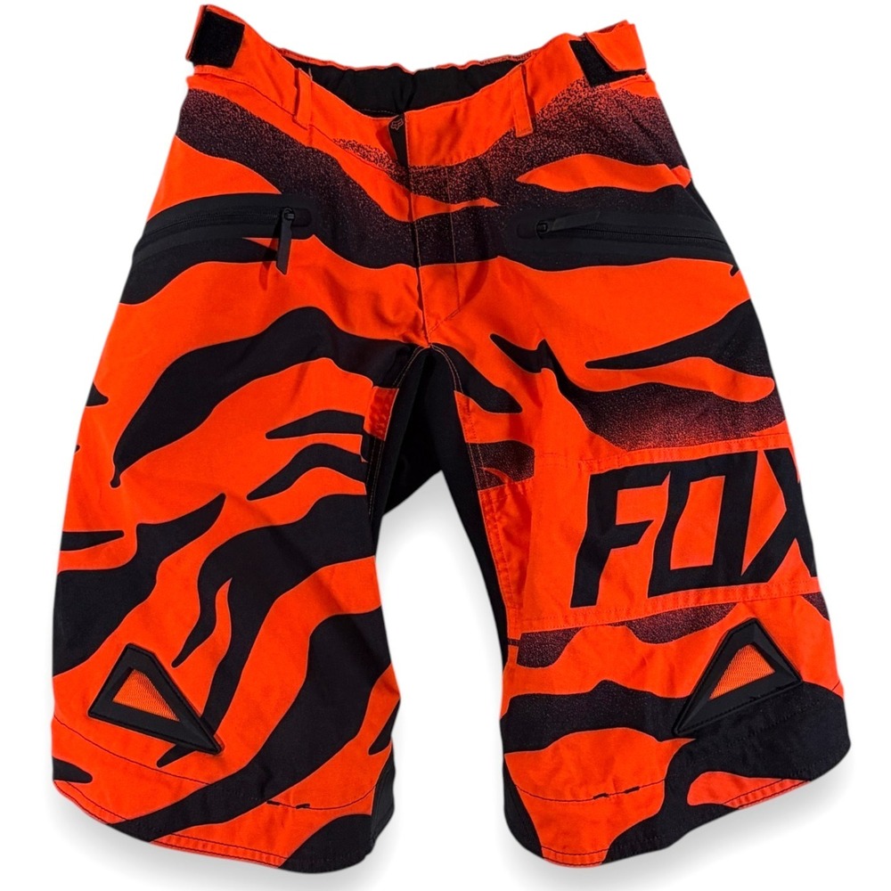 FOX Racing MX NOMAD Race Shorts Mens Size 32 Orange Black Padded